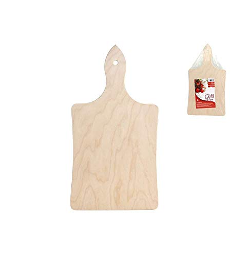 Home 'Classico' Wood Schneidebrett mit Griff, Holz, Beige von HOME