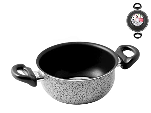 Home Salt Peper Kasserolle mit 2 Griffen, Antihaftbeschichtung, 14 cm, Aluminium, schwarz/grau von HOME