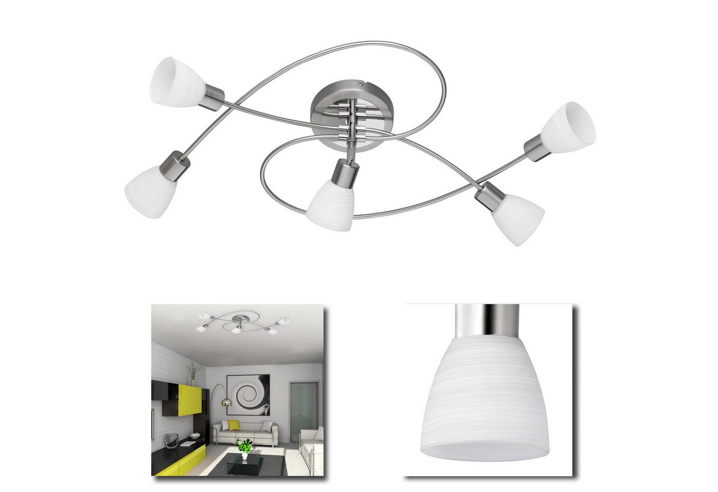 Home4Living LED Deckenleuchte Wohnzimmerlampe CARICO 5xG9/3W TRIO Deckenlampe, inkl. Leuchtmittel, modern, energiesparend von Home4Living