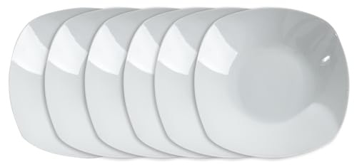 Home4You Suppenteller Tiefteller Salatteller - Porzellan - Weiß - 22 cm - 6er Set von Home4You