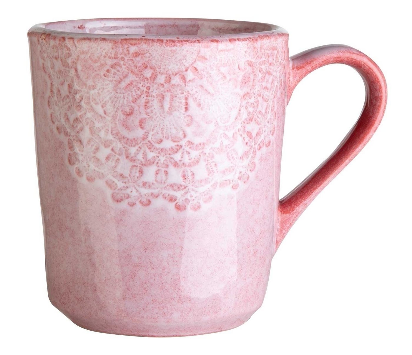 Home4You Tasse Kaffeetasse, Rosa, glasiert, Füllmenge 355 ml, Steingut von Home4You