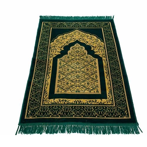 homeart Muslimischer Gebetsteppich, weicher Plüsch, dünn, islamischer Gebetsteppich, Janamaz, Sajada, betender Teppich, islamisches Geschenk für Männer und Frauen, Ramadan-Eid-Hajj-Geschenk, von HomeArt