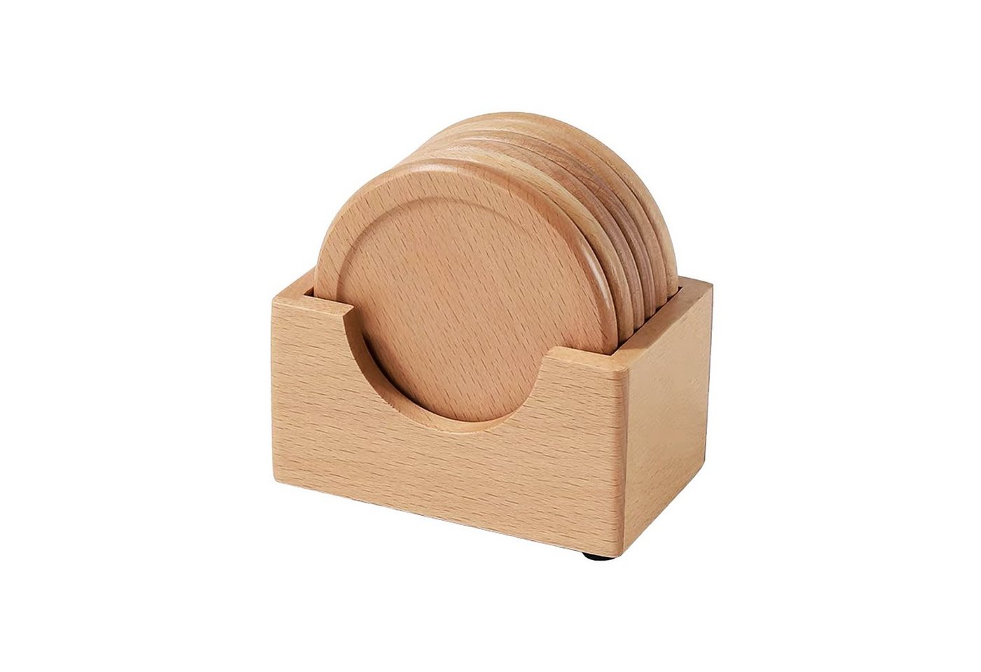 HomeGuru Becheruntersetzer Untersetzer aus 100% Massivholz, Set mit 7 Stück, kreative Geschenke von HomeGuru