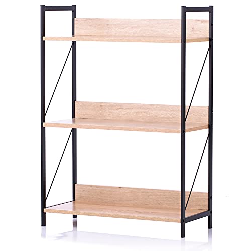 Homede Bücherregal mit 3 Fächern 62x27,6x87 cm Regal Ablagen Tukke Eiche von Homede