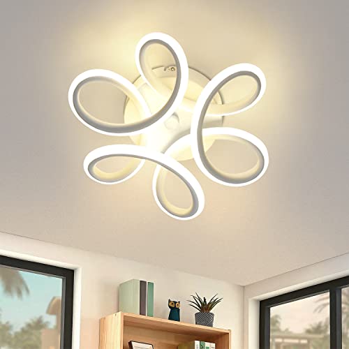 Homefire Deckenlampe LED Deckenleuchte Schlafzimmer Modern Küchenlampe Klein Flurlampe 17W Weiß Warmweiß Schlafzimmerlampe 3000K Geometrie Design für Flur Wohnzimmer Küche Studio Eingang von Homefire