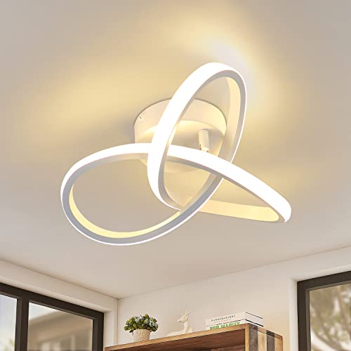 Homefire LED Deckenleuchte Warmweiß Deckenlampe Flur - 19W Flurlampe Modern Küchenlampe 3000K Klein Schlafzimmerlampe Weiß Geometrie Design Lampe für Küche Wohnzimmer Eingang Korridor Studio von Homefire