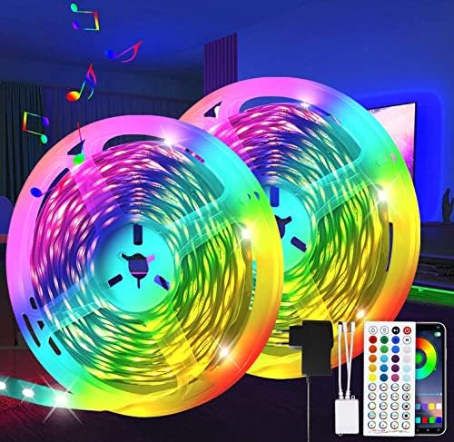 Homefire LED Strip 30M Selbstklebend Bluetooth RGB LED Streifen mit App-Steuerung LED Lichtband Sync mit 4 Musik Empfindlichkeit Flexibel LED Lichterkette für Schrankdeko Zuhause Küche Party (2x15M) von Homefire