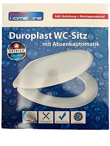 Homeline WC-Sitz mit Absenkautomatik, Duroplast weiß, Antibakteriell, einfache Montage von Homeline