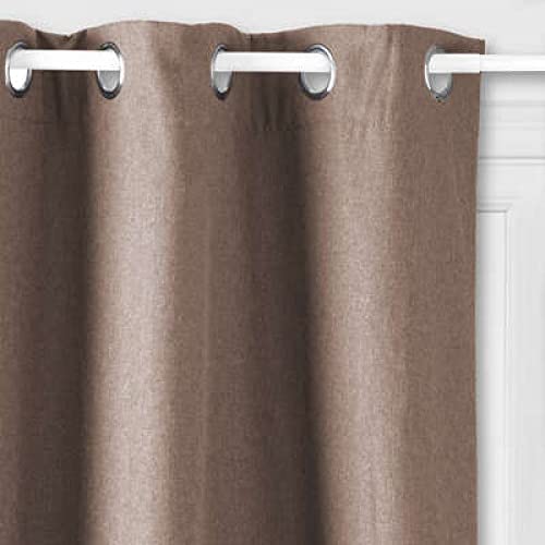 Homemaison Vorhang isolierend meliert mit Ösen, Polyester, Leinen, 260 x 140 cm von H confort xl
