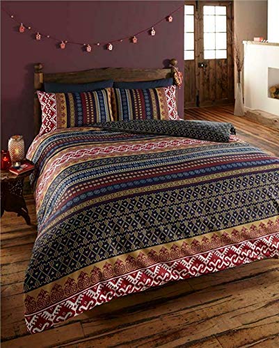 Homemaker ® Bettbezug-Set mit geometrischem Druck, Boho-Stil, Bettbezug und Kissenbezüge (King-Size) von Homemaker
