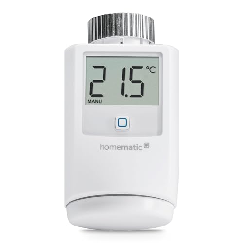 Homematic IP Smart Home Heizkörperthermostat, digitaler Thermostat Heizung, Heizungsthermostat, Steuerung per App, Alexa & Google Assistant, einfache Installation, Energie sparen, 140280A1 von Homematic IP