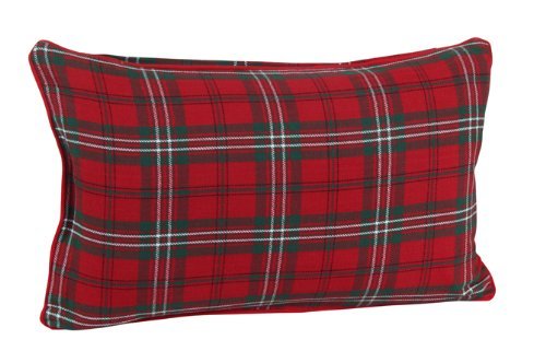 Homescapes Karierte Kissenhülle Edward 30 x 50 cm, Zierkissenbezug aus 100% Baumwolle mit schottischem Tartan-Muster und Reißverschluss, Schottenmuster rot-grün von Homescapes