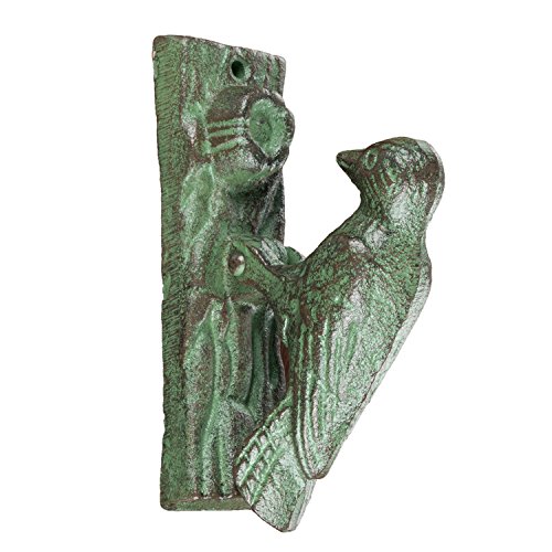 Homescapes Türklopfer Specht Vogel Design aus Gusseisen klassisch grün-oxidiertes Eisen 544g von Homescapes