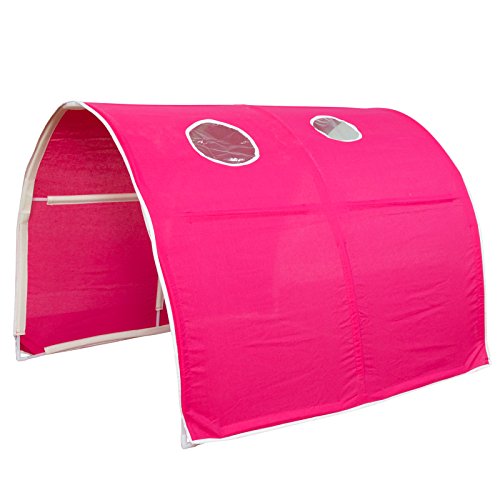 Homestyle4u 1442, Tunnel für Hochbett Bettzelt Pink Betttunnel Kinder Spielzelt Traumzelt für Einzelbett von Homestyle4u