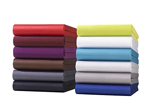 Hometex Premium Textiles Spannbettlaken Spannbetttuch 180-200 x 200 cm, Bettlaken Jersey aus 100% Mikrofaser, Matratzen bis 23-25 cm, Oeko-TEX Made IN Green, Türkis von Hometex Premium Textiles