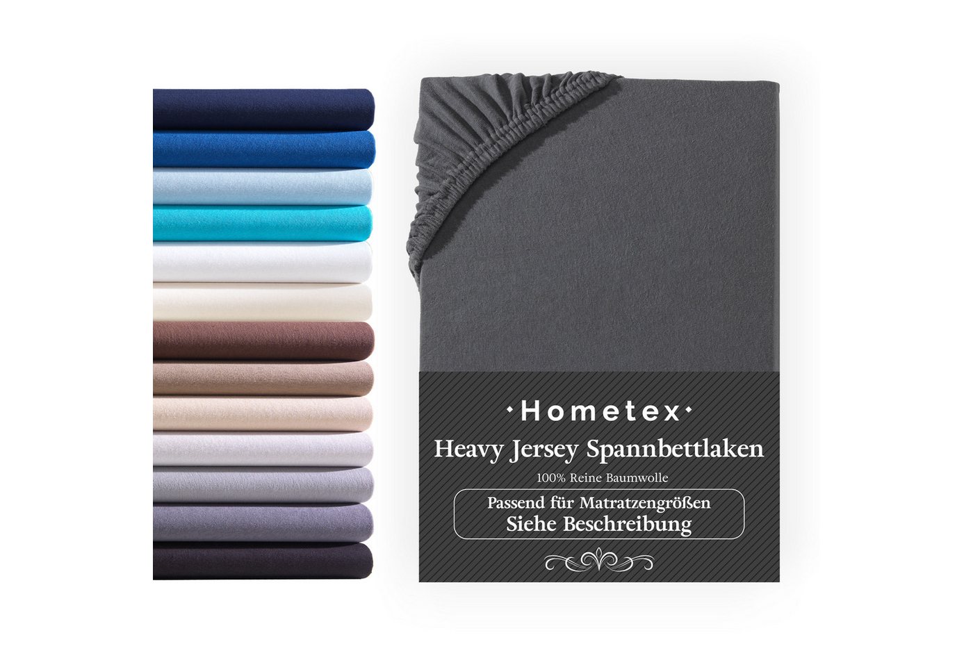 Spannbettlaken Exclusive Spannbettlaken Spannbetttuch bis 25 cm Steghöhe, Bettlaken aus 100% Baumwolle, Premium Qualität - Feinste Baumwolle 160 g/m², Hometex Premium Textiles, Jersey, Gummizug: rundum von Hometex Premium Textiles