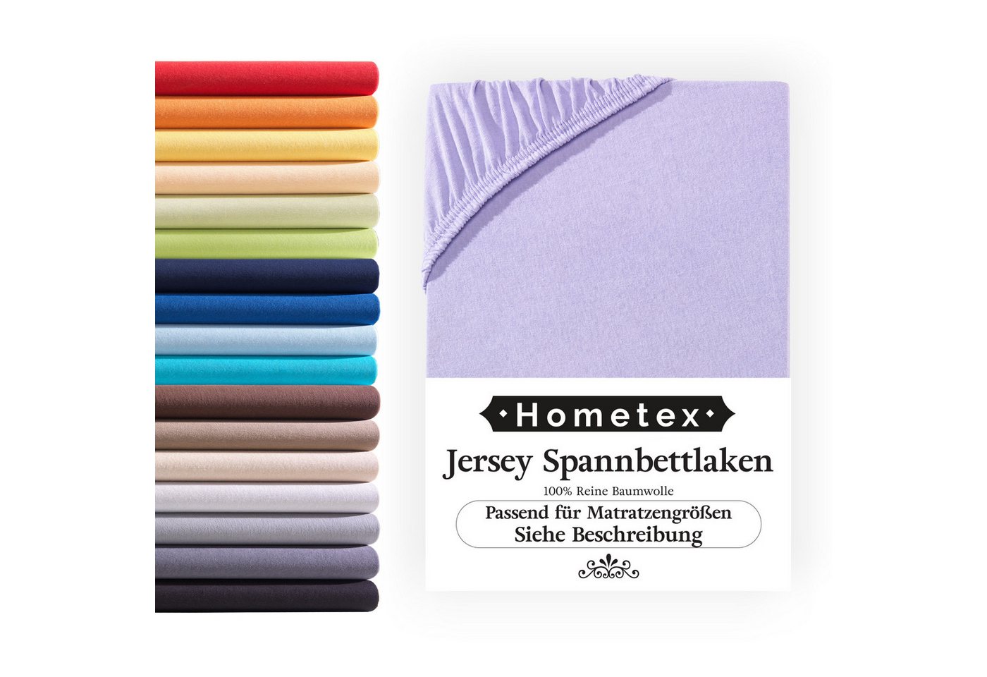 Spannbettlaken Jersey Spannbettlaken 100% Baumwolle, Hometex Premium Textiles, Jersey, Gummizug: Rundumgummizug, Premium-Jersey aus 100% reiner Baumwolle, Matratzenhöhe bis 23 cm von Hometex Premium Textiles