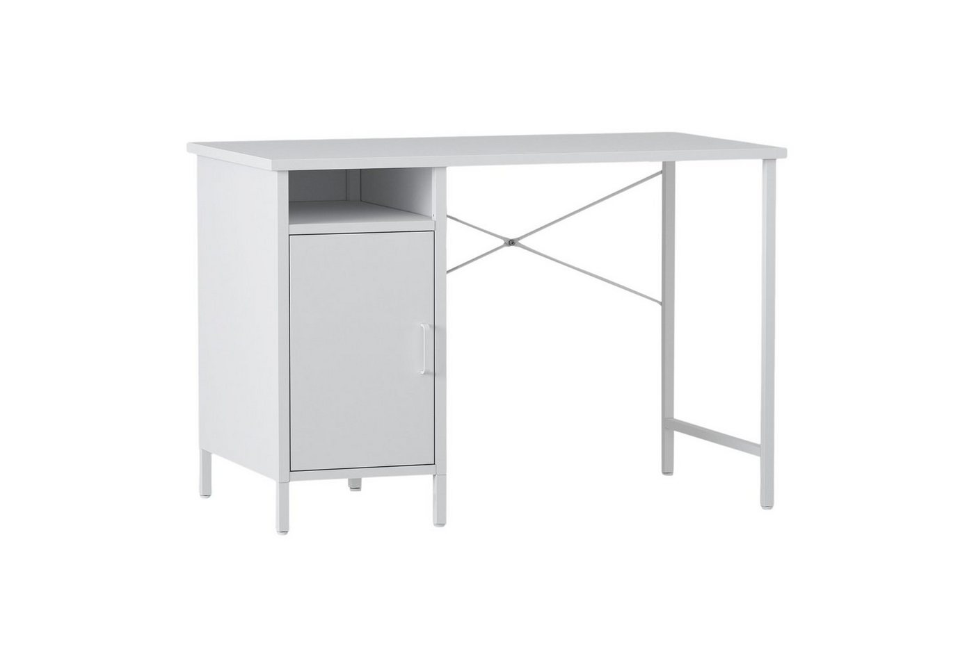 Homexperts Schreibtisch Berlin, Stahl Weiß, B100xH75xT55cm von Homexperts