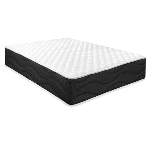 Homey Viskoelastische Matratze Sleep Pro, wendbar, mit Kern von hoher Dichte, optimale Festigkeit und Komfort, Memory-Schaum, Weiß/Schwarz, 80x190 von Homey