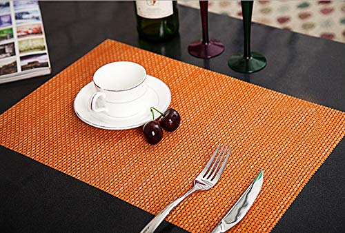 Homieco 6er Set Platzsets rutschfest Abwaschbar Tischmatten PVC Gewebte Tischsets Hitzebeständig Platzdeckchen Platz-Matten für Küche Speisetisch von Homieco
