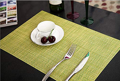 Homieco 6er Set Platzsets rutschfest Abwaschbar Tischmatten PVC Gewebte Tischsets Hitzebeständig Platzdeckchen Platz-Matten für Küche Speisetisch von Homieco
