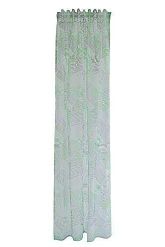 Homing Gardine grau grün | transparent geometrisch | Wohnzimmer Schlafzimmer Kinderzimmer | 140x245cm von Homing