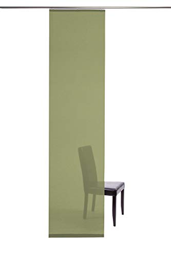 Homing halbtransparenter Flächenvorhang Uni Schiebegardine grün (1 Stück), Wohnzimmer Schlafzimmer Kinderzimmer 245 x 60 cm von Homing