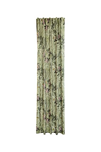 Vorhang florales Dschungelmuster grün (1 Stück) | Blickdicht Blüten Kolibri modern | Wohnzimmer Schlafzimmer Kinderzimmer | 140 x 245 cm von Homing