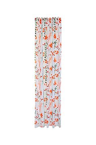 Vorhang floral orange | Blickdicht blätter modern | Wohnzimmer Schlafzimmer Kinderzimmer | 140x245cm von Homing