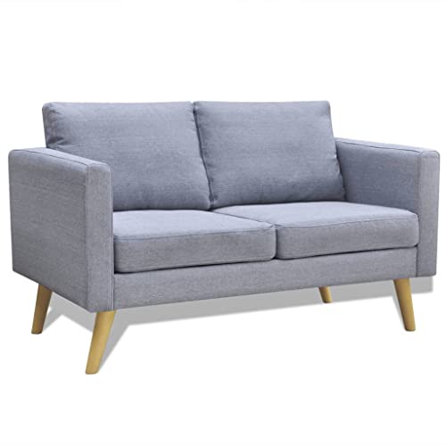 Hommdiy Sofa 2-Sitzer Stoff Hellgrau von Hommdiy