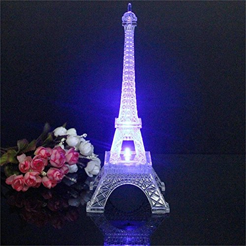 Aliciashouse Mini-Farbwechsel Eiffelturm Nacht Licht LED Tisch Lampe Schreibtisch Schlafzimmer Dekor-25 cm von Honfitat