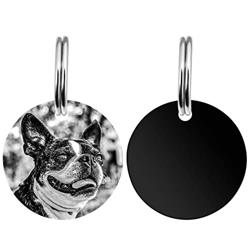 HooAMI Hundemarke mit Gravur,Runden Hundemarke Personalisiert Dog Tag mit Gravur Namensschilder Adressanhänger Hund für Hunde und Katzen von HooAMI