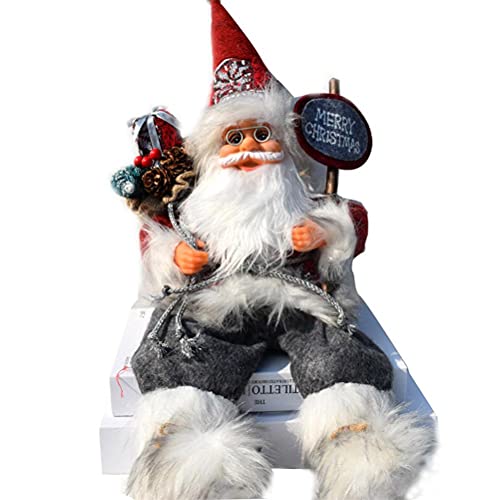 Hopowa Weihnachtsmann Sitzender Weihnachtsvitrine Dekoration 57cm Weihnachtsmann Dekofigur Nikolaus für Innen- und Außen von RPixc