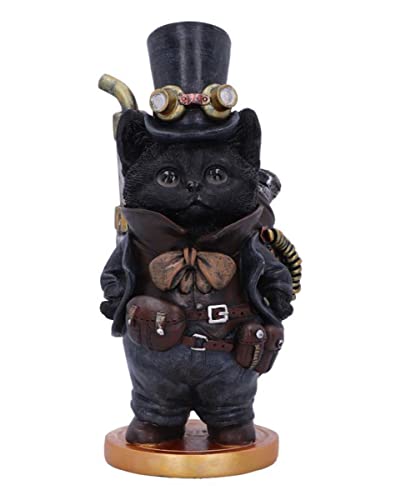 horror-shop Schwarze Steampunk Katzen Figur 19,5cm von horror-shop