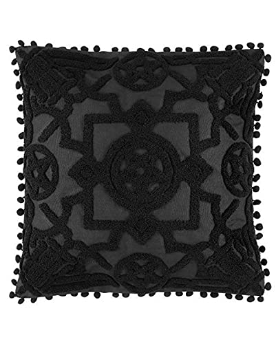Horror-Shop Schwarzer Kissenbezug mit Fluffy Pentagramm Stickerei 45x45cm von Horror-Shop
