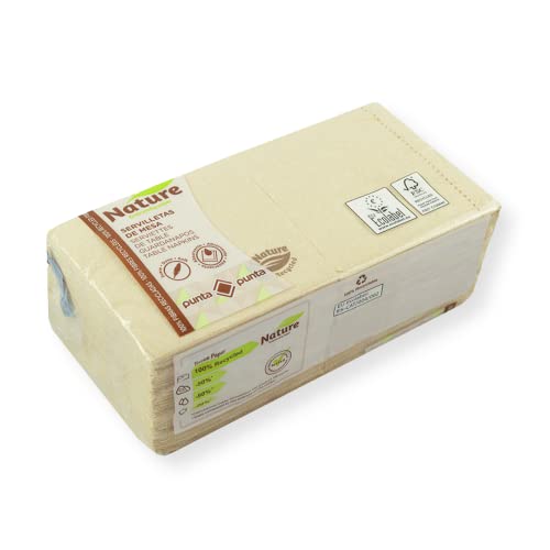 Hostelnovo - 100 Servietten aus recyceltem und biologisch abbaubarem Papier, Mikropunkt-Textur, dicker und saugfähiger, ideal für Cocktailtails, 10 x 10 cm, gefaltet von Hostelnovo