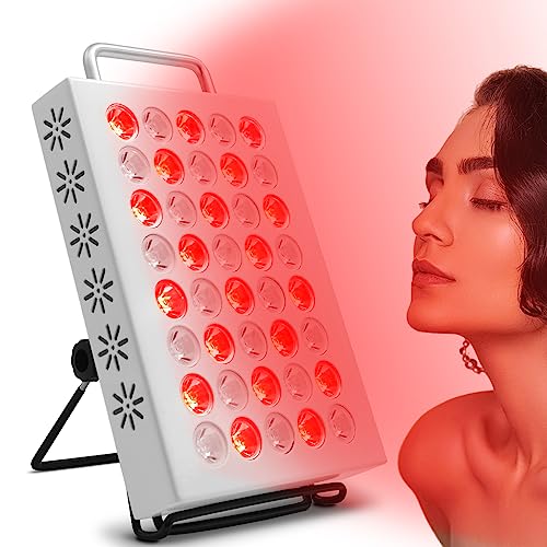 Rotlichtlampe Gesicht, 660nm & 850nm Red Light Therapy Panel, 40LEDs Infrarotlampe mit Timer, 33W Hohe Leistung Rotlicht Therapie für Muskel- und Gelenkschmerzlinderung von Hottoerak