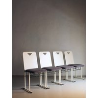 4 Weiße Metall Stühle Yrjö Kukkapuro | Avarte Finnland Vintage von HouseOfVintFurniture