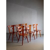 6 Geschnitzte Holz Esszimmerstühle | Niederlande Vintage von HouseOfVintFurniture