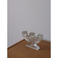 Brutalist Art Glas Kerzenhalter/Pukeberg Glasbruk Schweden/Vintage von HouseOfVintFurniture