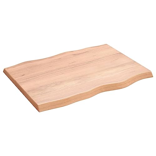 Hovothy Tischplatte 80x60x4 cm Esstischplatte Gartentischplatte Echtholz Arbeitsplatte Holztischplatte Küchenarbeitsplatten Holzplatte Ersatztischplatte Massives Eichenholz mit Lackierung von Hovothy
