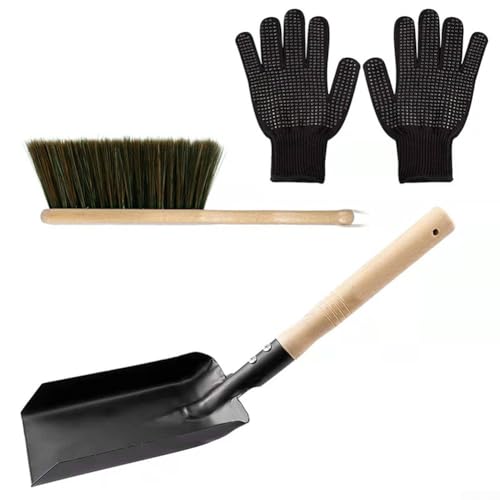 Premium Kaminreinigungsset Langlebige Schaufel und Bürste Hitzebeständige Handschuhe für eine sichere und effiziente Reinigung von HpLive