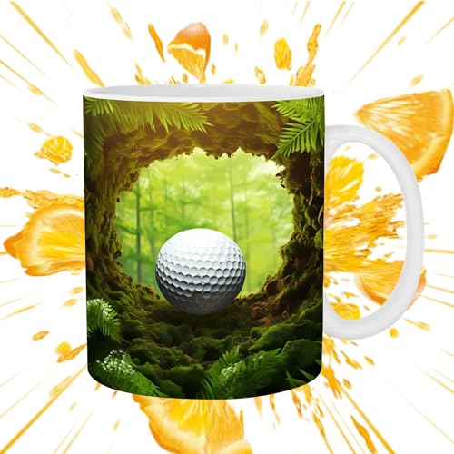 3D-Golfbecher Mit Golf-Motiv Für Kaffee Und Tee, Keramik-3D-Golfball-Kaffeetassen, Neuartige Tassen Für Golfliebhaber, Lustiges Golfgeschenk Für Golfer Zu Weihnachten, 350 l von Huasean