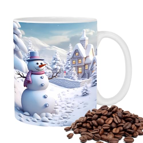 3D-Weihnachtstasse – 350 Ml Weihnachts-Schneemann-Weihnachtsmann, 3D-gedruckte Kaffeetassen | Weihnachtstrinkbecher Aus Keramik Mit 3D-Effekt | Weihnachtliche Tassen Für Tee Und Kaffee von Huasean