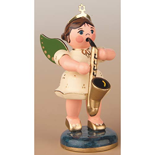 Engel mit Saxophon - 6,5cm / Weihnachtsengel - Original Erzgebirge Engel -Hubrig Volkskunst von Hubrig Volkskunst