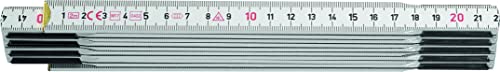Hultafors Gliedermaßstab (Länge 2 Meter, aus Buchenholz, verdeckte Gliederverbindung, Farbe Weiß) 480260 von Hultafors
