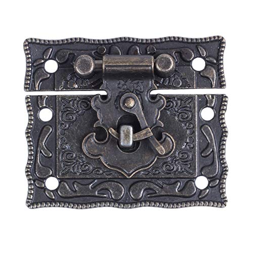 Holzkoffer Brust Box Rechteck Verschluss Haspe Riegel Bronze von Hundnsney