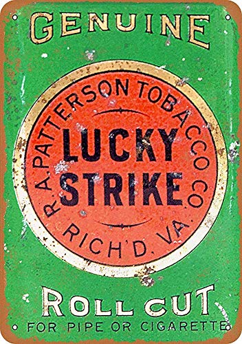 Hunnry Lucky Strike Cigarette Poster Metall Blechschilder Retro Dekoration Schild Aluminium Blechwaren Vintage Wandkunstplakat Zum Cafe Bar Wohnzimmer Zuhause von Hunnry