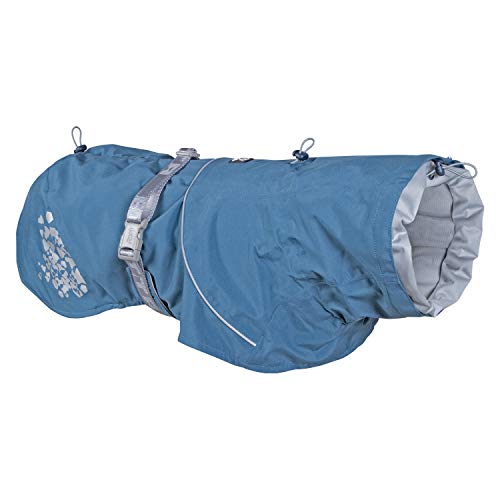 Hurtta Monsoon Hunderegenmantel, wasserdicht Regenjacke für Hunde mit Reflektoren, Blau 40 cm von Hurtta