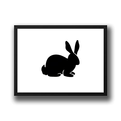 Huuraa Poster Hase Kaninchen Silhouette Deko Wandbild Größe A4 210 x 297mm mit Motiv für alle Tierfreunde Geschenk Idee für Freunde und Familie von Huuraa